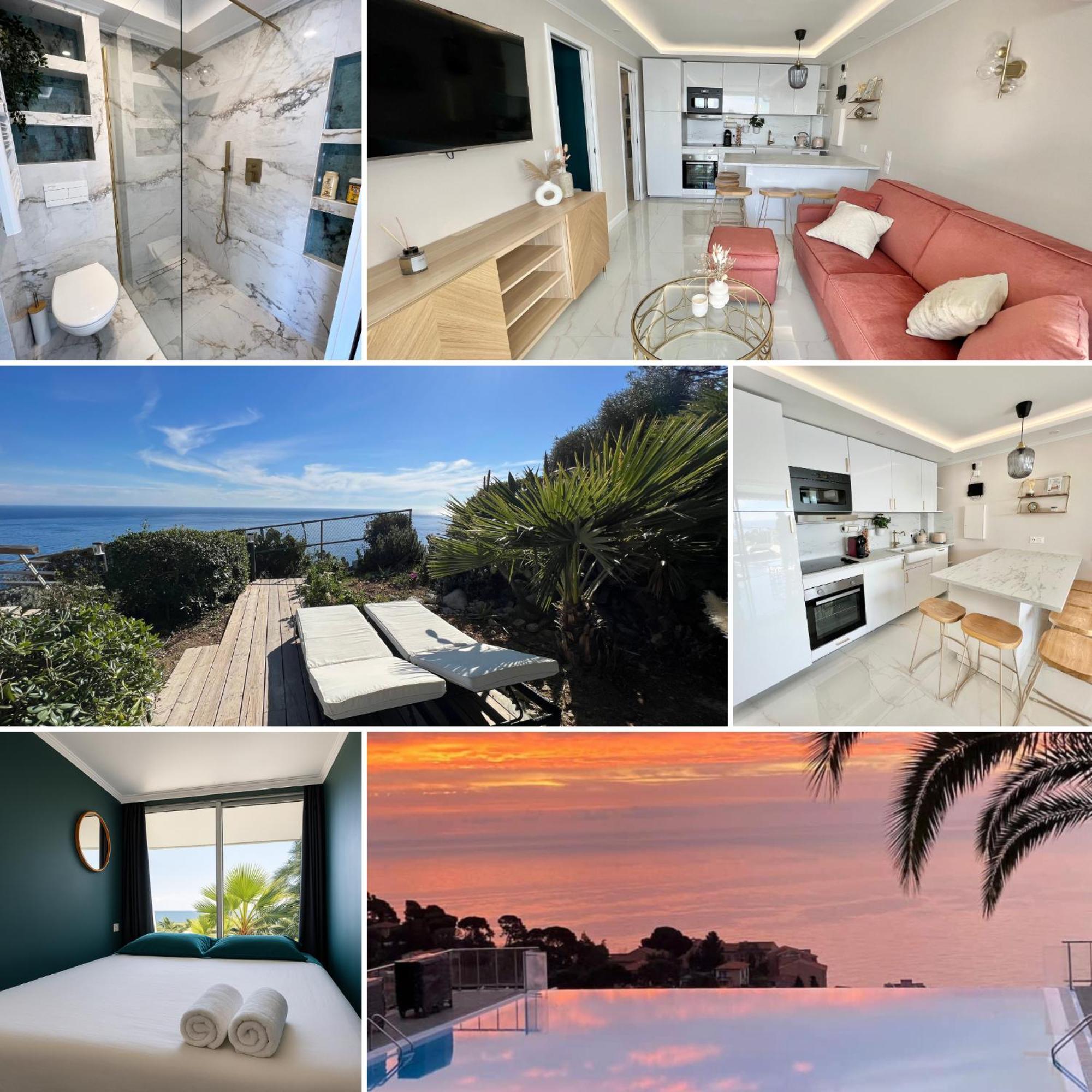 Luxueux Appartement - Vue Mer - Piscine - Free Parking - Monaco Кап-д'Ай Екстер'єр фото